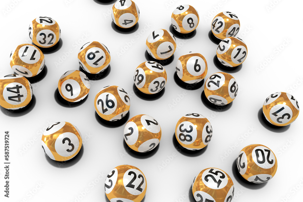 Naklejka premium Lottery balls with numbers