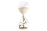 Egg timer with flowing sand into money