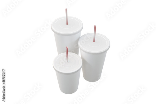 White cups over white background