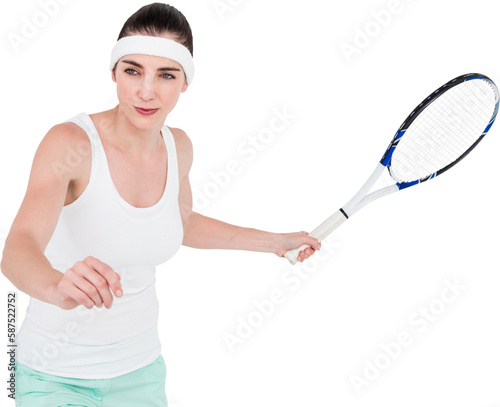 Female athlete playing tennis © vectorfusionart