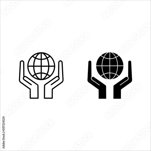 globe icon on white background, eps 10.