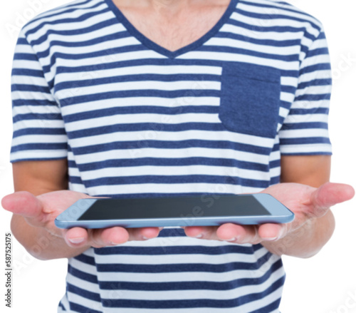 Close up of man holding tablet © vectorfusionart