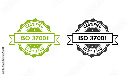 ISO 37001 certified logo template illustration