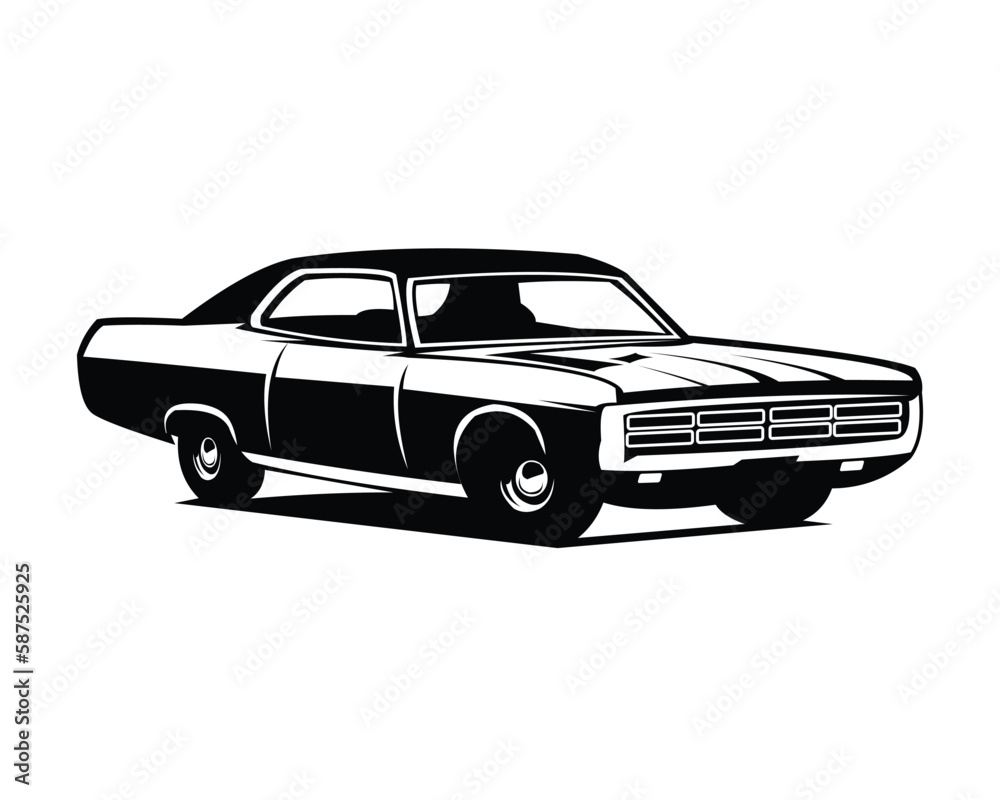 american car silhouette. premium vector design isolated on white background showing from side. Best for logo, badge, emblem, icon, design sticker, classic car industry. available in eps 10.