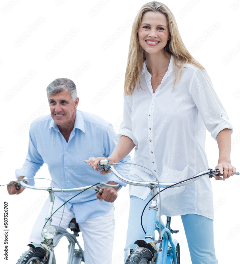 Fototapeta premium Mature couple cycling