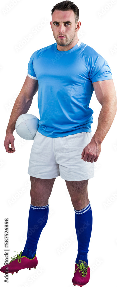 Rugby player looking at camera