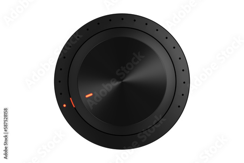 Foto Black knob against white background