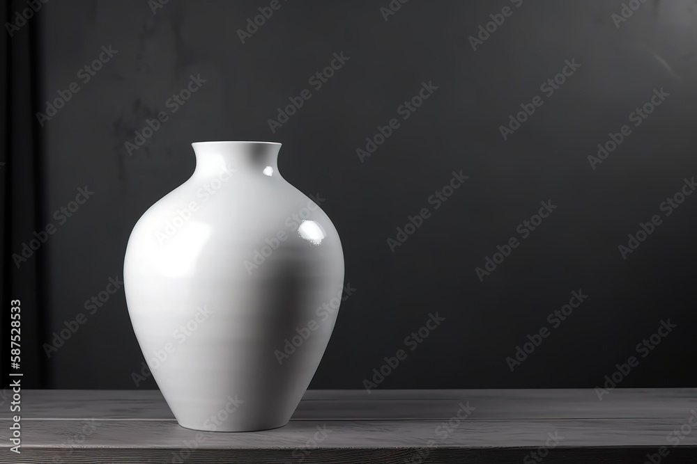 Blank white vase for mockup illustration with Generative AI