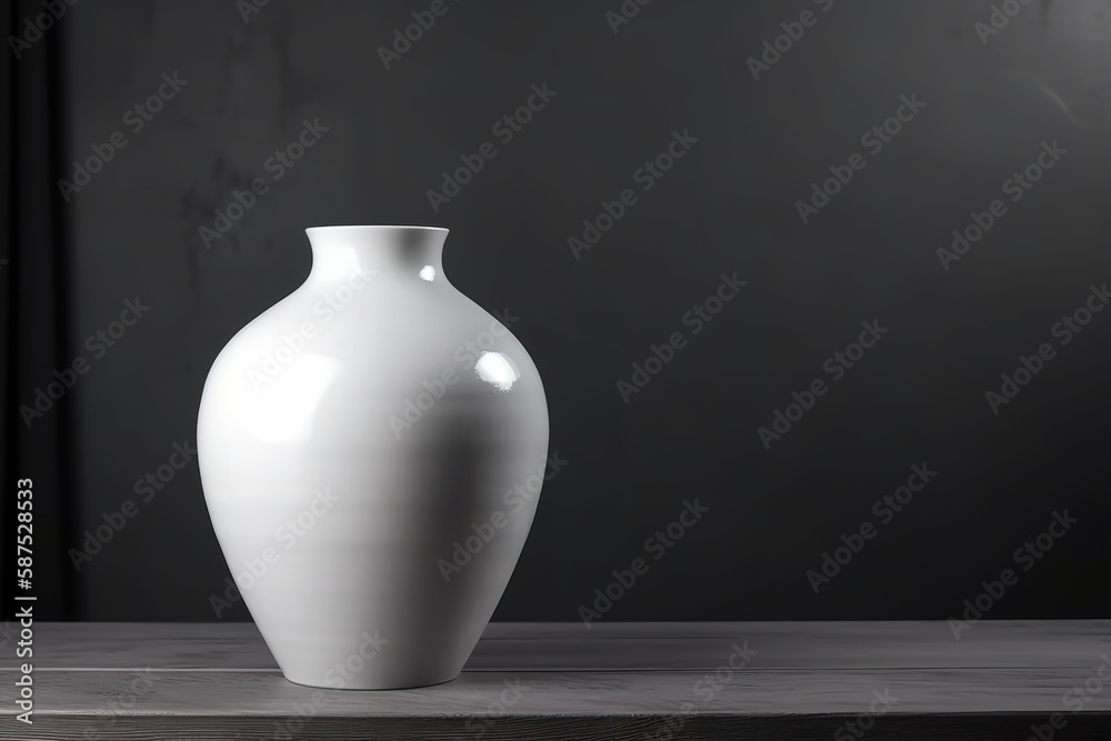 Blank white vase for mockup illustration with Generative AI Blank white vase for mockup illustration with Generative AI