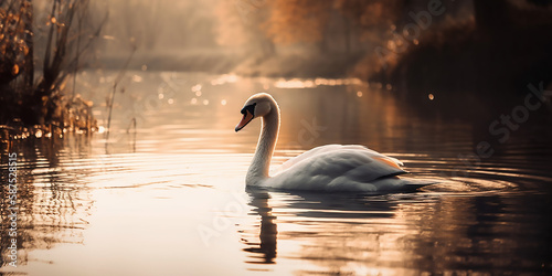 Harmony of Nature  Swan at Dawn