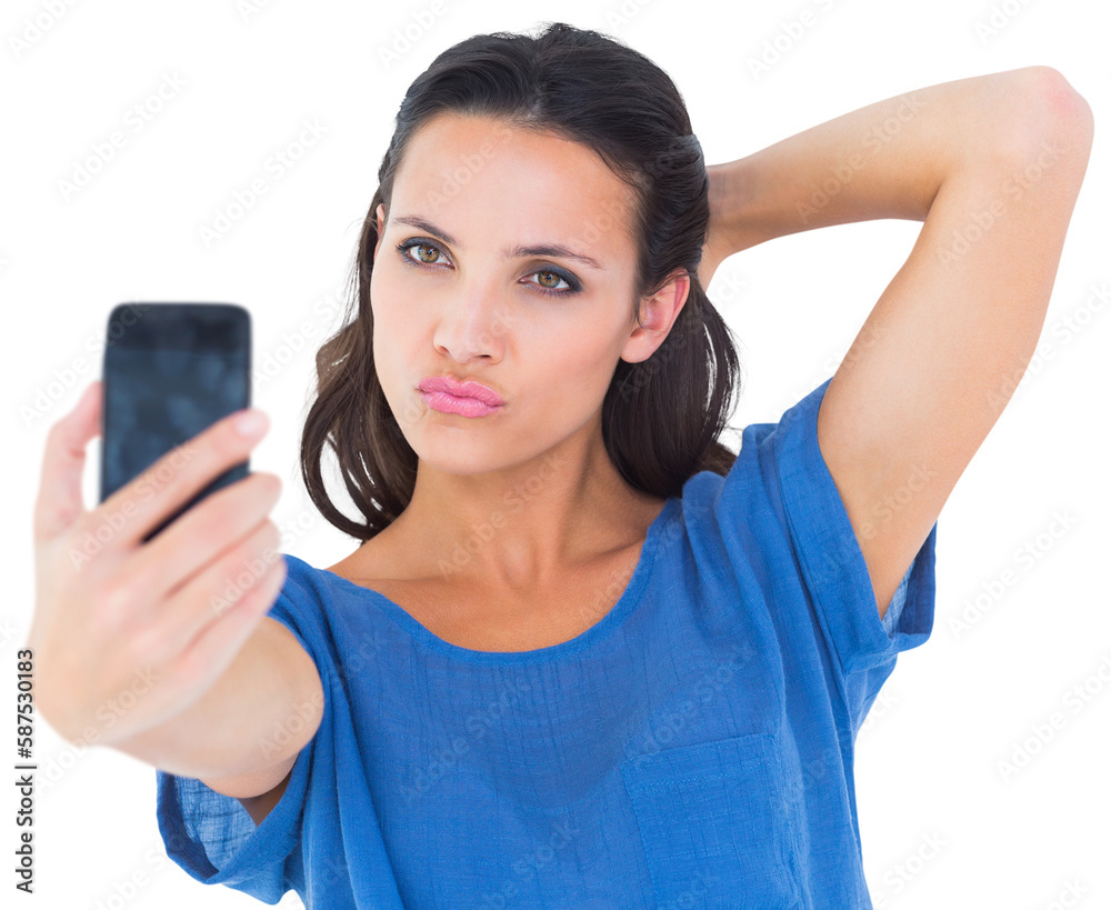 Pretty brunette taking a selfie Pretty brunette taking a selfie