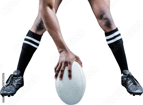 Low section of sportsman playing rugby