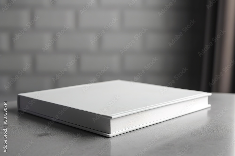 Blank white book cover for mockup illustration Generative AI Blank white book cover for mockup illustration Generative AI