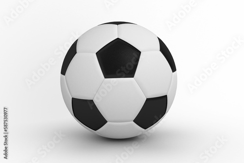 Black and white leather football