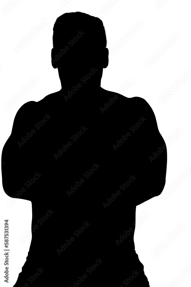 Silhouette athlete male with arms crossed Silhouette athlete male with arms crossed