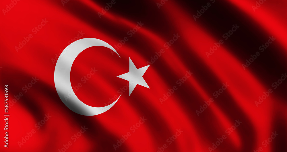 Obraz premium Turkey flag waving Background