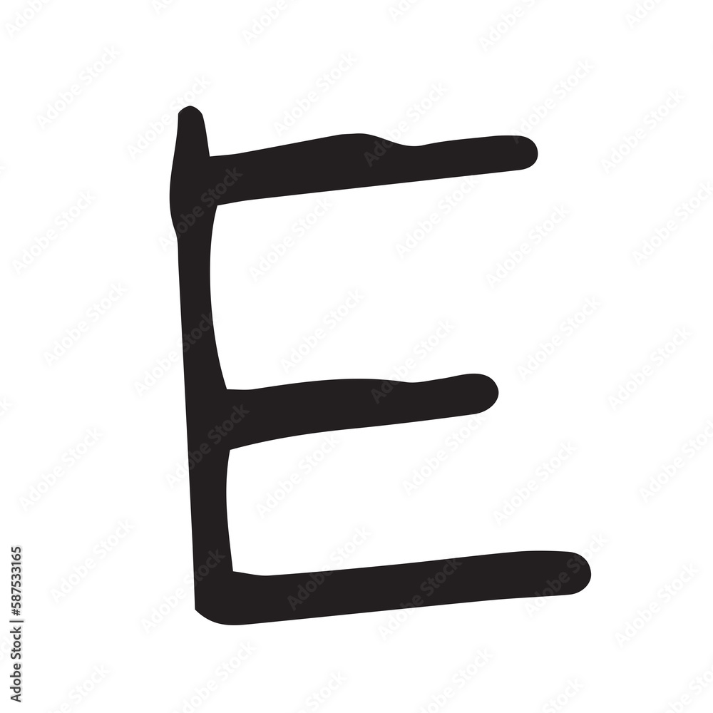 Digitally generated image of alphabet e Digitally generated image of alphabet e