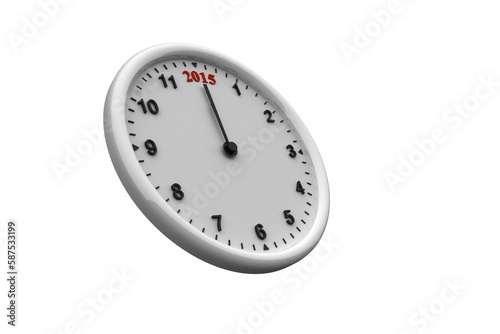Illustration of 2015 on analog clock