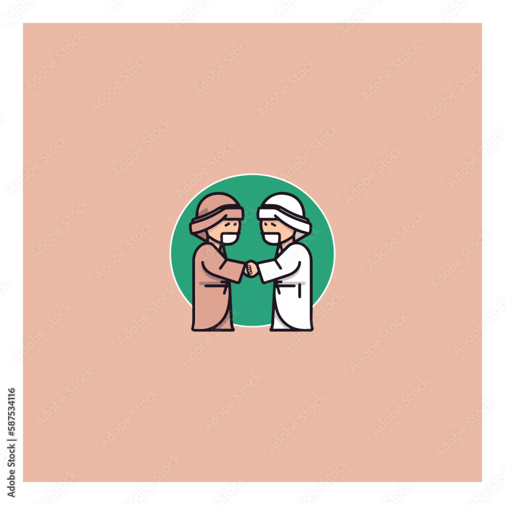 muslim shake hands vector logo muslim shake hands vector logo