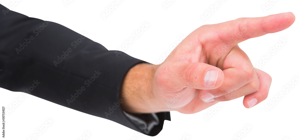 Fototapeta premium Businessman touching invisible screen