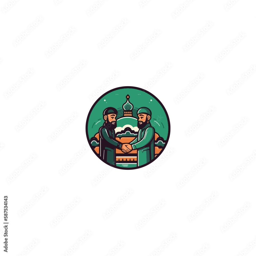 muslim shake hands vector logo muslim shake hands vector logo