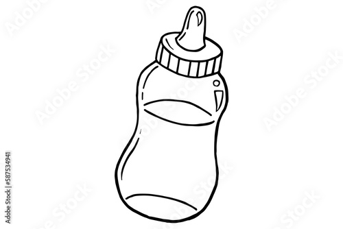 Illustration of baby milk bottle photo