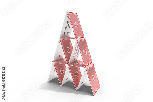 Graphic image of card tower photo