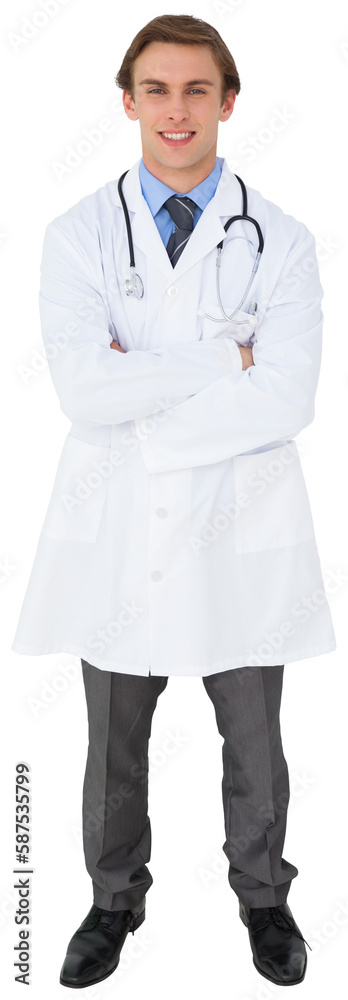 Young doctor standing with arms crossed Young doctor standing with arms crossed