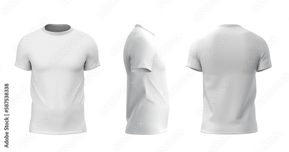 Realistic white T-shirt mockup design Stock Illustration | Adobe Stock