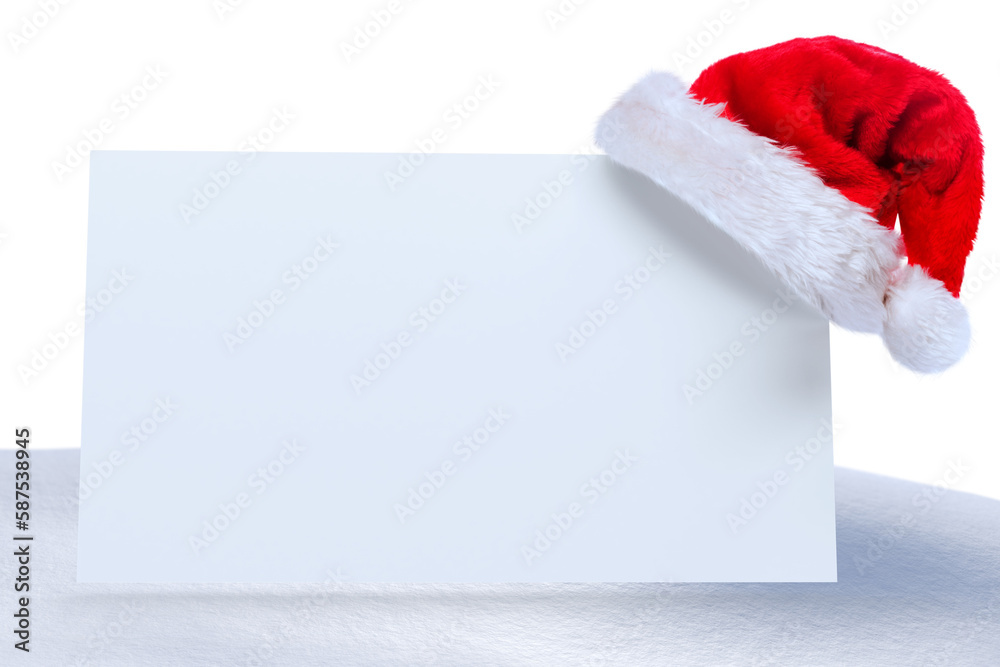 Santa hat on poster Santa hat on poster