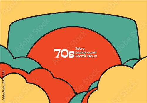 sky with sunrise  morning news day retro1970s theme modern art background use for advertisment poster website banner landing page product package design vector eps.