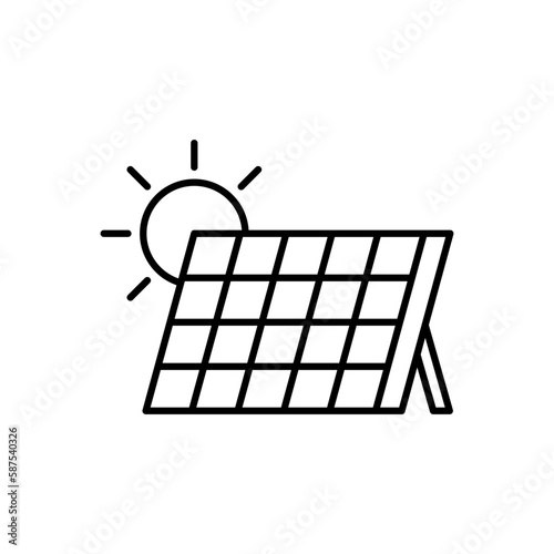 Solar panel line icon