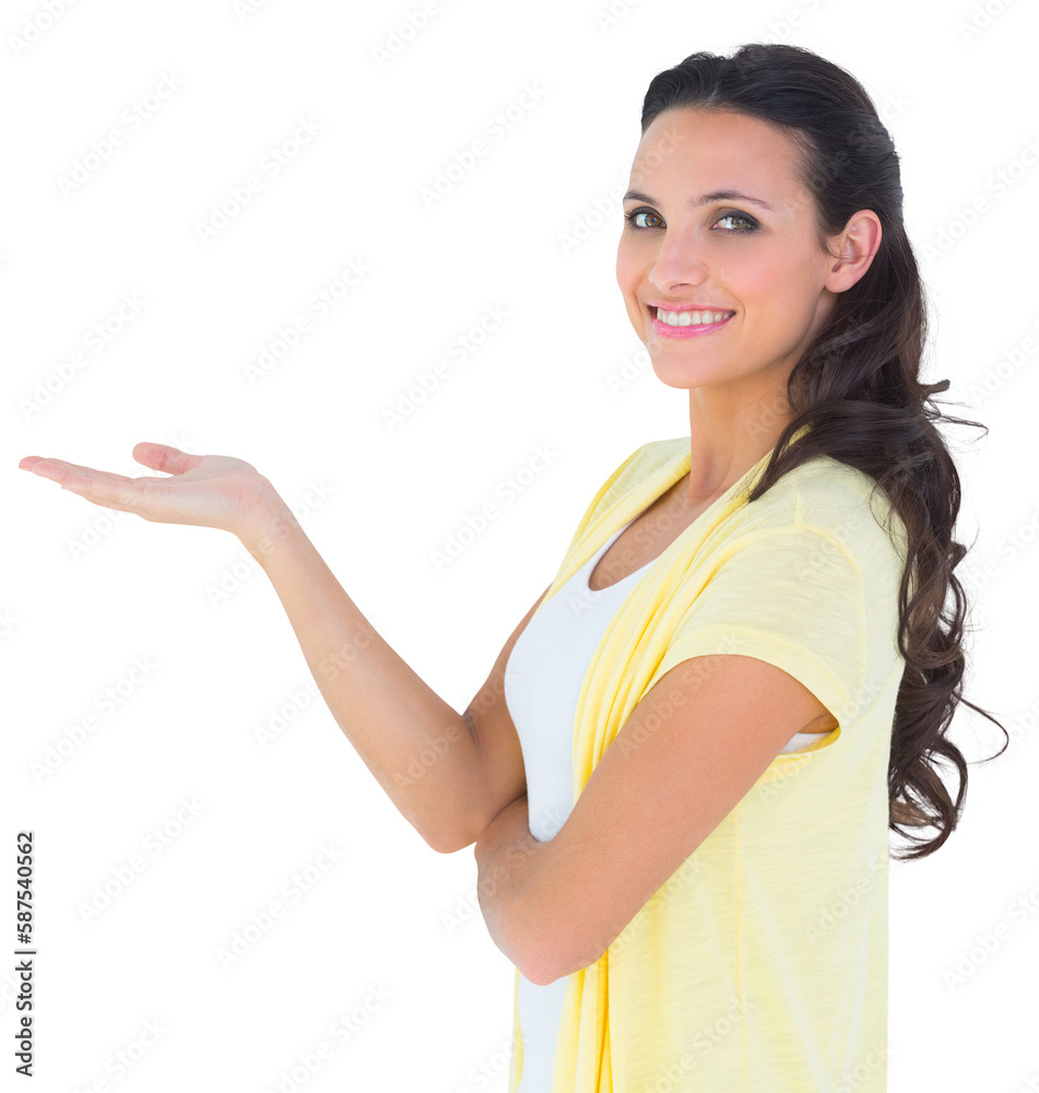 Pretty brunette smiling at camera Pretty brunette smiling at camera