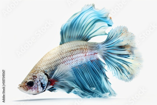 Blue betta fish isolated on white background