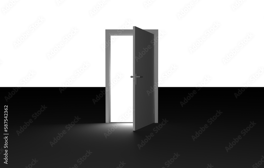 Fototapeta premium Digital illustration of open door