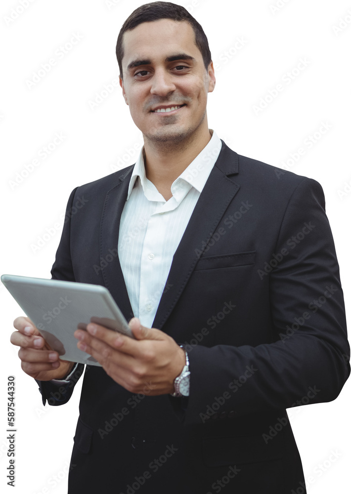 Portrait of smiling businessman holding digital tablet Portrait of smiling businessman holding digital tablet