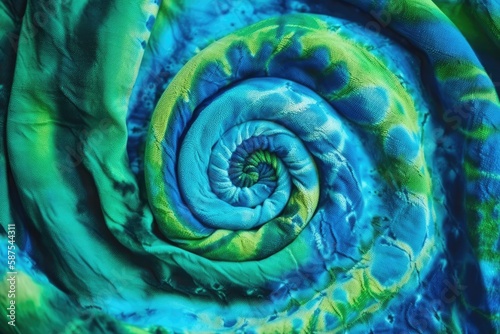 mesmerizing blue and green swirl in abstract form. Generative AI