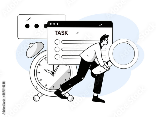 Job Interview People Flat Vector Concept Operation Hand Drawn Illustration
