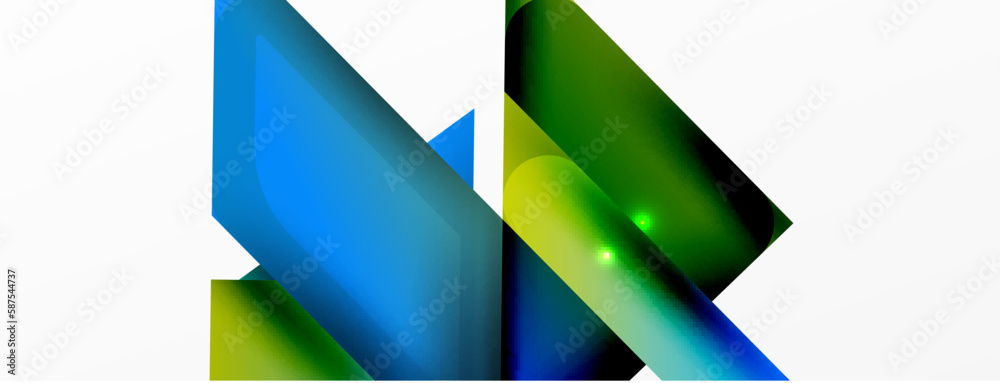 Dynamic 3d geometric abstract background. Triangles and other simple forms composition. Vector Illustration For Wallpaper, Banner, Background, Card, Book Illustration, landing page