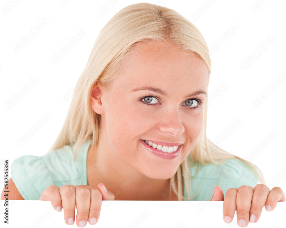 Smiling woman standing behind a whiteboard Smiling woman standing behind a whiteboard
