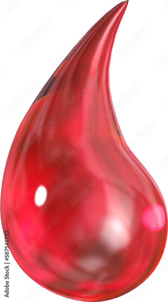 Obraz premium Red shiny water drop