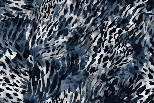 black and white leopard print fabric swatch. Generative AI
