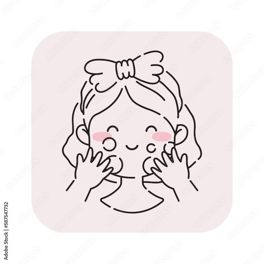 Skincare, Washing, Cleansing, Face Wash Concept. Vector Isolated Outline Vector Icon.