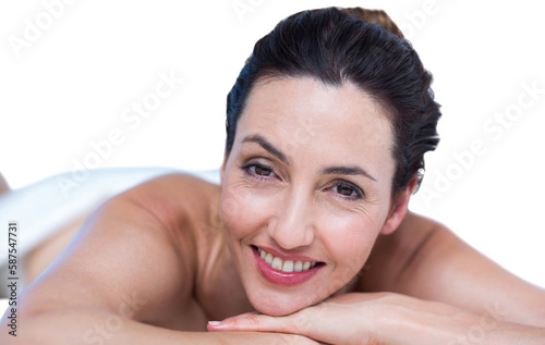Woman relaxing on massage table