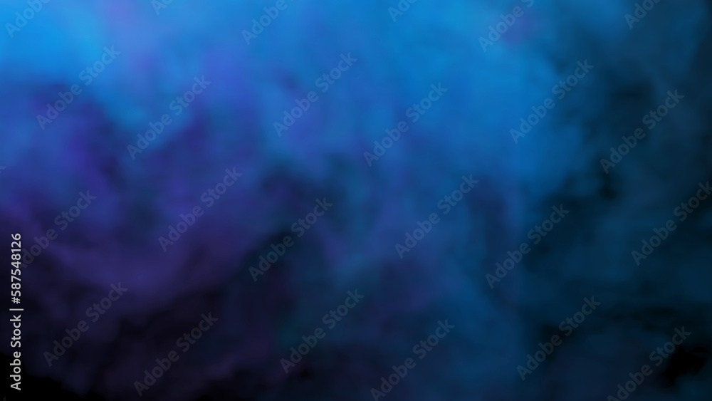 blue smoke abstract on black background,blue smoke floats in the air.,the movement of smoke in the air, 3d rendering.