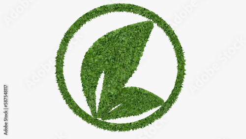 Billede på lærred nature conservation icon,green leaf icon,3d rendering