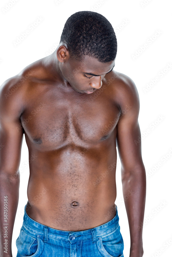 Fototapeta premium Fit shirtless young man
