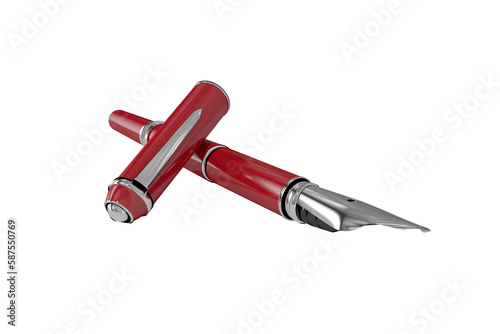 Digital image of red fountain pen