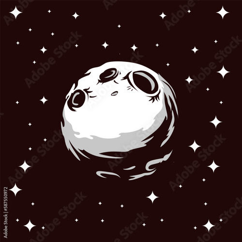 moon with star background vector 