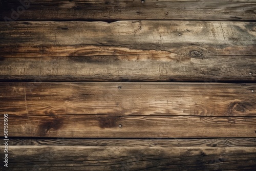 Wood backdrop texture of aged  scuffed  and smooth wooden planks. Generative AI